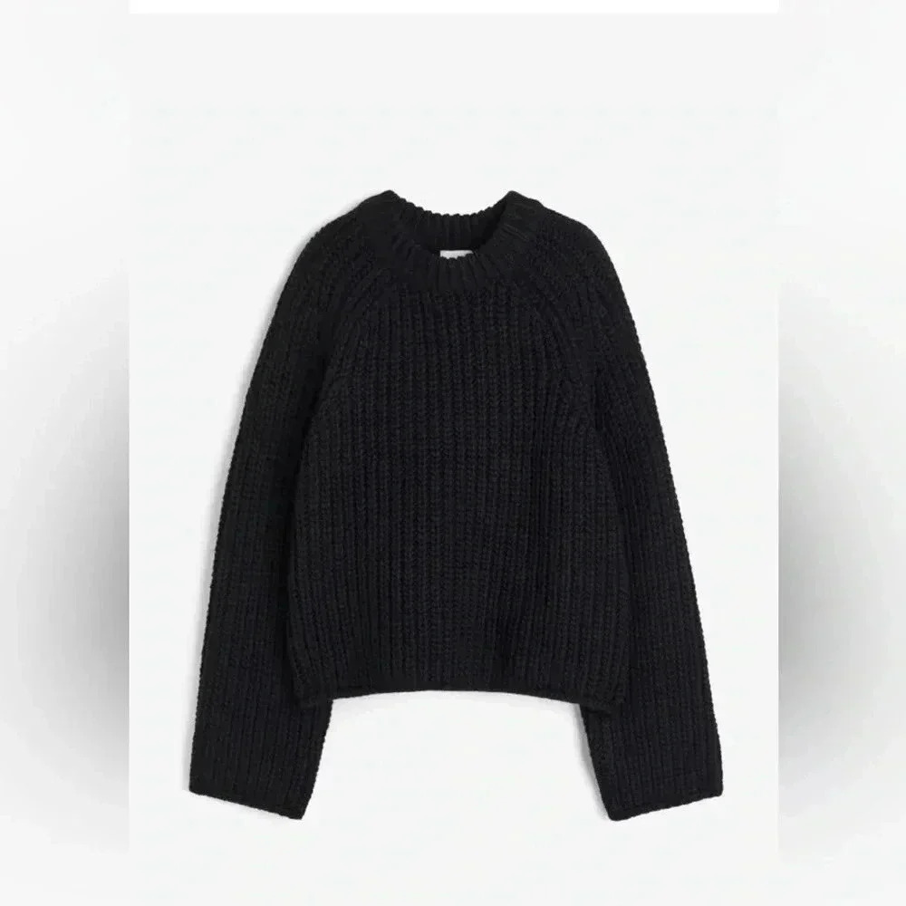 H&M Black Chunky Sweater New with tags S
